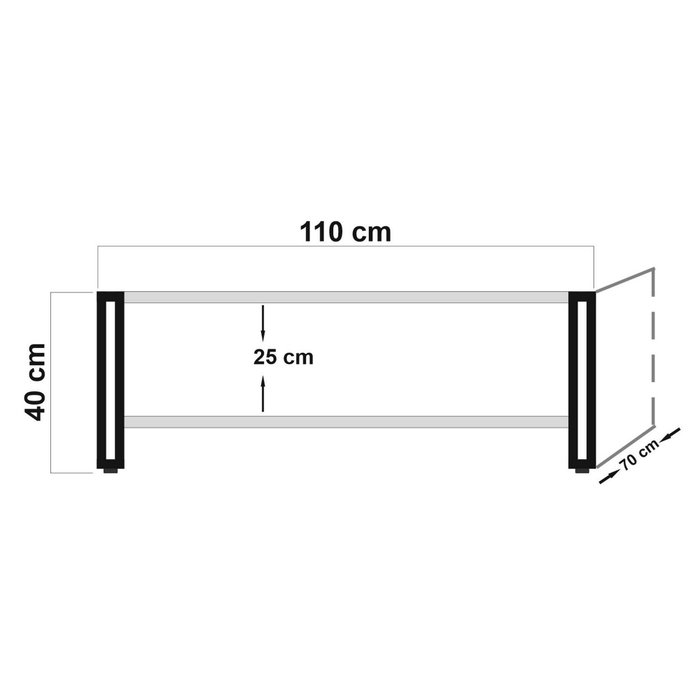 Hanah Home Cosmo Rectus Mesa de Centro Industrial 110x70x40 cm Tablero Melamina Pino Atlántico y Negro